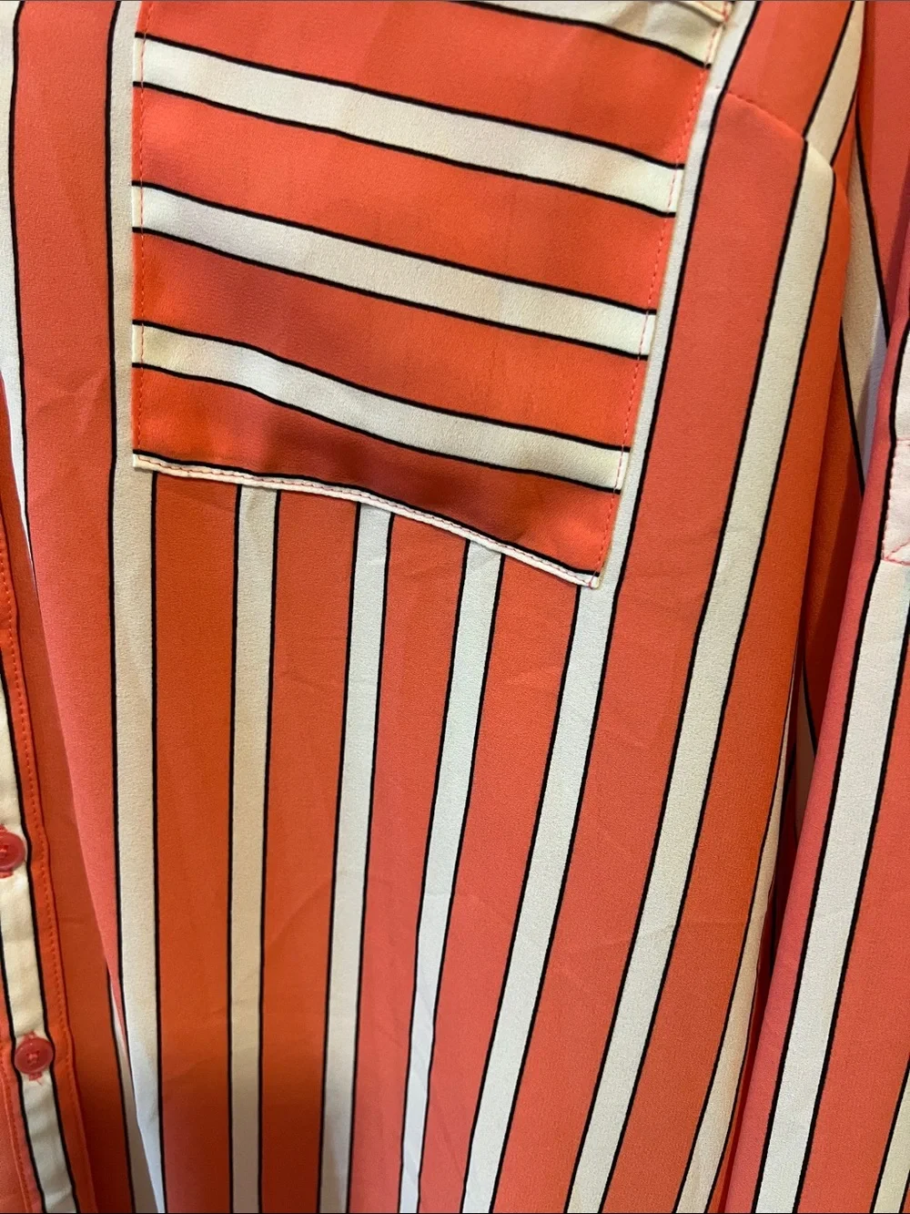 Express Pink and White Striped Portofino Button-Up Shirt